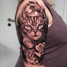 My Cute Cat Now My Shoulder Tattoo Shoulder Cat Tattoo, Cat Tattoo Shoulder, Dog Shoulder Tattoo, Cat Shoulder Tattoo, Arm Cat Tattoo, Dog Portrait Tattoo Flowers, Animal Eye Tattoo, Cat Tattoo Arm, Memorial Cat Tattoos