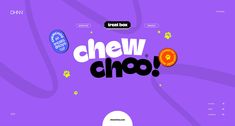 the logo for chew choo, an app that is designed to look like a cartoon character