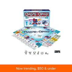 an image of a board game called dalis and opoly with pieces in it