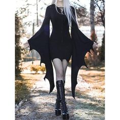 Pixie Costume, Dark Punk, Womens Cosplay, Hallowen Costume, 파티 드레스, Vintage Black Dress, Gothic Vintage, Dressup Party, Bodycon Dress With Sleeves