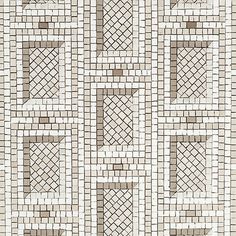 a white and brown tile pattern with squares on the side, as well as an image of