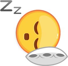 a sleeping smiley face with the word sleep above it