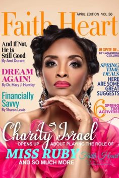 the cover of faith heart magazine featuring an image of a woman in pink dress and earrings