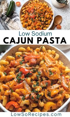 two pictures showing different types of pasta