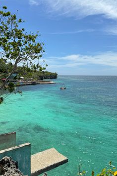 the water is crystal clear and blue