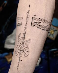 Masculine Music Tattoo, Guitar And Microphone Tattoo, Acoustic Guitar Tattoo Ideas, Guitarist Tattoo Ideas, Tattoo For Music Lovers, Electric Guitar Tattoo, Ukulele Tattoo, Geometric Tattoo Music, Acoustic Guitar Tattoo