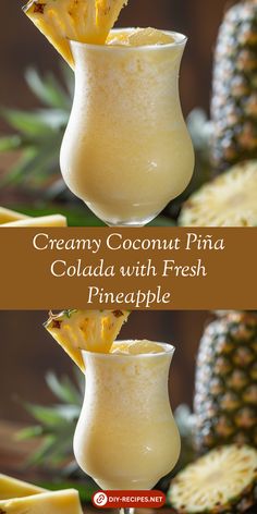 two glasses filled with ice cream and pineapple