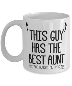 Nephew Coffee Mug makes for elegant gifts that speaks of a person's uniqueness. Don't sweat over the right gifts! This mug is beautiful as it is durable; a great gift to give a loved one. The universal acceptance of coffee mugs as gifts make it a preferred gift choice, and this mug, is an excellent present to the one you care about. Aside it being a universal gift item, you take the bar notches higher by filling the mugs with coffee samples, special tea samples for their enjoyment and even candy. Isn't that sweet! Wouldn't you want to make that special person happy? Get the Mug before it runs out! Product Features - Nephew Coffee Mug - To show that person how special he/she is, get him/her this coffee mug. - Highest Quality - They are made from the highest grade ceramic. DISHWASHER & MICRO Present For Birthday, Nephew Gifts, Best Aunt, Lawyer Gifts, Coffee Samples, Universal Gift, Christmas White, Gift Tea, Motivational Gifts