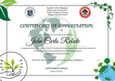 the certificate is being displayed for students to use it as an art work or presentation