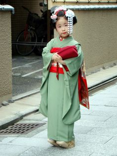 Kimono Kyoto, Green Kimono, Japan Traditional, Traditional Kimono, Travel Japan