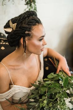 Image Natural Wedding Hairstyles, Bridal Hair Inspiration, Wedding Hairstyles Bride, Dread Hairstyles, Bridal Hairstyles