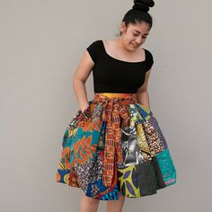 African Ankara Handmade Patches Work Skirt With Side Pockets And Belt. Note; The Print And The Fabric May Not Be The Same. Contact Me For Any Questions About The Skirt. Patch Work Skirt, Handmade Patches, Work Skirt, Handmade Patch, African Ankara, Work Skirts, Patch Work, Women Skirts Midi, Ankara