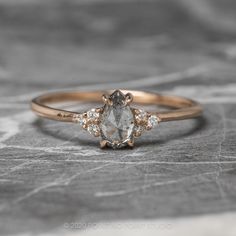 salt and pepper diamond Salt And Pepper Engagement Rings, Engagement Rings Salt And Pepper, Whimsical Engagement Ring, Salt And Pepper Diamond Ring, Pretty Engagement Rings, Pear Diamond Engagement Ring, Cute Engagement Rings, Future Engagement Rings, Oval Diamond Engagement