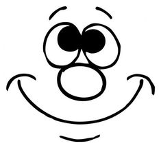 a black and white cartoon face with big eyes