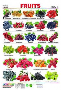 the poster shows different types of fruits and berries, including blueberries, raspberries,