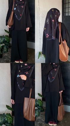 Outfit Hitam, Fesyen Islam, Muslimah Outfit, Muslim Outfits Casual, Muslim Women Fashion, Modest Dresses Casual, Casual Hijab Outfit, Hijabi Outfits Casual