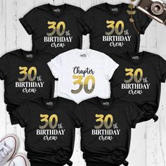 Thirtieth Birthday Crew Shirt, Chapter 30 Birthday Shirt, Thirty Birthday Party Family Tshirt, Custom Birthday Best Friend Group 1994 Shirt  Celebrate the big 3-0 in style with our Thirtieth Birthday Crew Shirt. This Chapter 30 Birthday Shirt is the perfect way to commemorate this milestone occasion. Whether you're planning a birthday party with family or a gathering with your best friends, our custom shirts are a great choice. Personalize your shirt with the year you were born for that extra sp Birthday Crew Shirts Ideas, Birthday Shirts For Adults, 1994 Shirt, Best Friend Group, Birthday Group Shirts, Thirtieth Birthday, Birthday Best Friend, Friend Groups, Family Tshirt