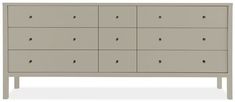 the chest of drawers is made out of wood and has many knobs on each drawer