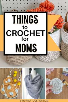 Things to Crochet for Moms Crochet Projects With Medium Yarn, Mothers Day Gifts Crochet Ideas, Modern Crochet Gift Ideas, Crochet Patterns For Gifts Ideas, Crochet Knit Gifts, Easy Crochet Mothers Day Gifts, New Mom Crochet Ideas, Crochet Projects For Women, What To Crochet For Grandma