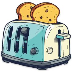 a toaster with two slices of bread on it