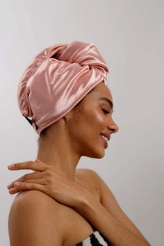 YOU CAN FINALLY LOOK GREAT WHILE DRYING YOUR HAIR: This double-layer turban towel is perfect for deep conditioners, hot oil treatments, and even just to keep your hair out of your face while you shower. It’s so comfortable that you won’t want to take it off! Plus, this stylish turban towel doesn't look like a typical bath towel. DOUBLE LAYER DESIGN: The microfiber layer helps to reduce drying time in half. The smooth silk texture of satin allows hair to glide over it reducing frizz and helping k Microfiber Hair Wrap, Towel Photoshoot, Messy Bridal Bun, Hair Turban Towel, Satin Hair Wrap, Turban Towel, Silk Hair Wrap, Silk Turban, Easy Party Hairstyles