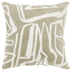 Abstract Decorative Throw Pillow - Square Pillows Ivory Color Palette, Contemporary Pillows, Green Throw Pillows, Modern Crafts, Pillow Styling, Cotton Throw, Cotton Throws, Cotton Throw Pillow, Square Pillow Cover