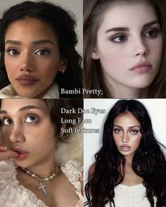 Deer Type Makeup, Doe Pretty People, Deer Beauty Face Aesthetic, Dear Face Makeup, What Eyebrows Suit My Face, Beauty Types Faces, Bambi Face Makeup, Deer Pretty Face Claim, Deer Beauty Face