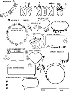 a black and white poster with the words,'all i want for my mom '