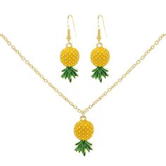 PRICES MAY VARY. 🍍♥MEASUREMENT:Size show on the picture.🍍 🍍♥PERFECT GIFTS: lovely Cute earring is the Perfect Gift to Your Daughters, Granddaughter ial Occasions,Never be Clueless about Your Gifts Again!🍍 🍍♥NICKEL AND LEADFREE:These beautiful stud earrings containabsolutely no nickel or lead, making them safe for people with nickel and leadallergies. Add this great pair of earrings to your jewelry collection and havepeace of mind every time.🍍 🍍♥QUALITY ASSURANCE: 100% Guarantee free retur Pineapple Jewelry, Summer Beach Jewelry, Pineapple Necklace, Pineapple Earrings, Sweet Necklace, Fruit Jewelry, Beach Necklaces, Dangle Necklaces, Women's Jewelry Sets