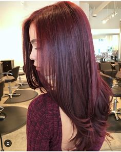 Bellami Mulberry Wine Hair, Wine Red Hair Pale Skin, Cherry Red Hair Layers, Wine Hair Color Black Women, Cherry Coke Dark Red Hair Color Burgundy, Burgundy Wine Hair Color, Garnet Red Hair, Latina Red Hair, Pelo Color Borgoña