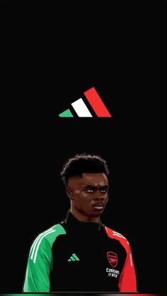 a digital painting of a soccer player in green and red jersey, with the words adidas above him