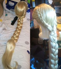 Details of a beautiful Rapunzel Cosplay wig. ONE DAY i will make this. Princesscore Fashion, French Braid Styles, Awesome Costumes, Disney Inspiration, Braids Twist