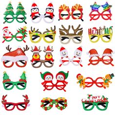 PRICES MAY VARY. 【Package Included】18 pairs of christmas eyeglasses featuring different designs,sufficient for party favors,suitable for your decoration needs. 【Funny design】Rich and funny Christmas elements. You will get snowman eyeglasses, star eyeglasses,Christmas tree eyeglasses, santa glasses, Gingerbread Man glasses, Antlers eyeglasses, Elk eyeglasses,Christmas Hat eyeglasses,Penguin eyeglasses, enough quantity to meet different fashion styles.Human body design comfortable to wear 【Quality Fun Plastic Costume Accessories For Party, Novelty Plastic Costume Accessories For Party, Novelty Party Costume Accessories Made Of Plastic, Fun Carnival Party Supplies As Gifts, Santa Glasses, Funny Christmas Photos, Christmas Photo Booth Props, Man Glasses, Holiday Favors