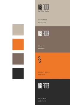 an orange and gray color scheme with the letter n's filter