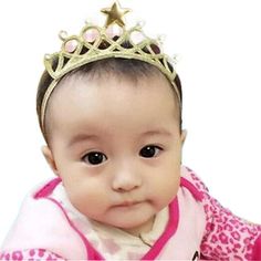 Baby Girl Princess Crown Headband Elastic Rhinestone Tiara Hair Head Band Hair Accessories Feature --The elastic band of the crown headband can stretch around the head, making it soft and comfortable to wear. --Sparkling appearance design, suitable for babies aged 0-3. Specifications: Material: Polyester Color: Gold, Silver Type: Crown Size: Approximate length: 39 cm/15.4 inches Age: 0-3 years old Package Contents 1 * Crown Headband Note: 1. Due to manual measurement, there may be an error of 1- Silver Star Crown, Headband Elastic, Star Crown, Tiara Hair, Band Hair, Tiara Hairstyles, Rhinestone Tiara, Headband Tiara