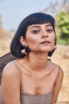 Artisan & Fox - Jewellery - Nadi Earrings - Handcrafted in Nepal Organic Jewelry, The Himalayas, Jewelry Inspo, Family Traditions, Matte Gold, Statement Jewelry, Statement Earrings, Hair Makeup, Jewelry Design