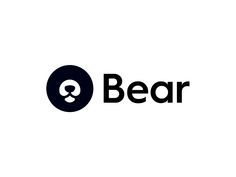 the bear logo is black and white with a circle on it's bottom corner