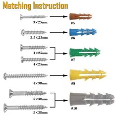 the different types of screws are shown in this diagram, and there is no image to describe