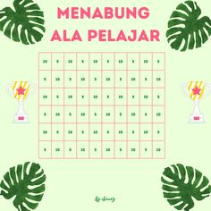 a game board with the words menabung ala pejaar on it