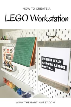 a lego work station is shown with the words how to create a lego workstation