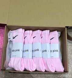 Brand new Nike crew socks hand dyed Size 2-4 5-8 and 8-11 uk sizes. 5 baby pink Nike Crew Socks, Pretty Sneakers, Baby Rosa, Trendy Socks, Cute Nike Outfits, Pretty Shoes Sneakers, Nike Socks, Casual Preppy Outfits, Pink Socks