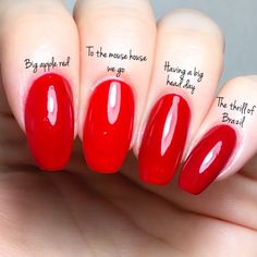 shades of red nail polish Red Nails Opi Gel, Opi Red Nail Polish, Red Nail Polish Colors, Fall Pedicure, Opi Red, Opi Colors