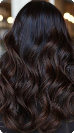 Dark Hair With Dark Balayage, Dark Hair Color Money Piece, Fall Hair Color For Black Hair Balayage, Dark Long Hair Styles, Brunette Balayage Hair Black, Dark Brown On Black Hair, Fall Brunette Hair Color Dark, Balayage For Dark Black Hair