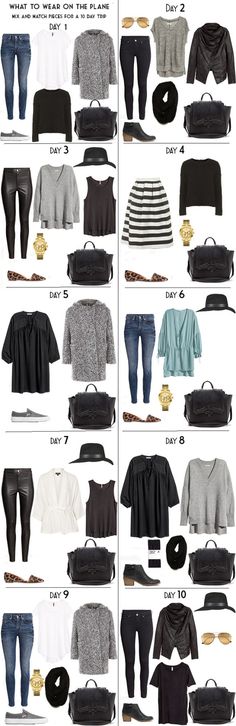 10 Days in Stockholm Day Outifts - except in color. Black and gray = dreary and depressing Stil Rock, Áo Blu, Lit Outfits, 가을 패션, Fashion Mode, Looks Style, Mode Inspiration