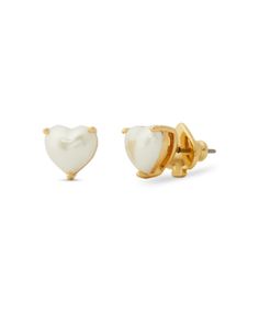 kate spade new york My Love Imitation Pearl Heart Stud Earrings Pearl Heart Earrings, Kate Spade Heart, Kate Spade Earrings Stud, Pink Pearl Earrings, Real Pearl Earrings, Preppy Jewelry, Kate Spade Jewelry, Kate Spade Earrings, Faux Pearl Earrings