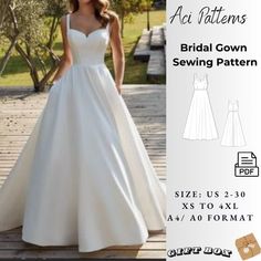 the bridal gown sewing pattern is available for all brides