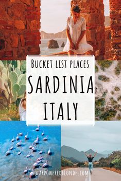 the best places to visit in sardina italy with text overlay that reads bucket list places