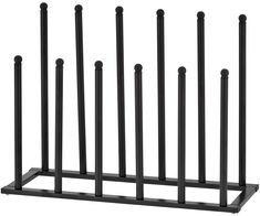 a black metal rack with eight poles