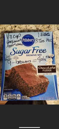 a package of chocolate fudge cake sitting on top of a counter