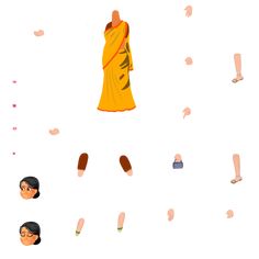 an image of women in sari and foot prints